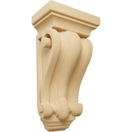 Ekena Millwork 5"W x 3 1/4"D x 9 1/2"H Cole Pilaster Wood Corbel, Alder CORW05X03X09COAL